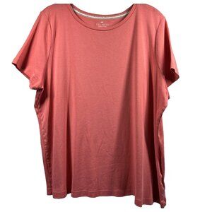 Talbots Women's Top Size 2XP Petite Coral Cap Sleeve 100%‎ Pima Cotton Pullover